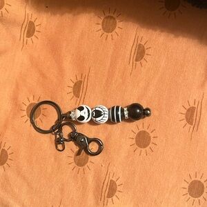 Jack skeleton wooden Beaded Keychain